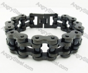 22mm wide Black Plating Steel Bicycle Chain Bracelet KJB360025