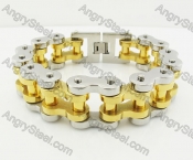 22mm wide Half Gold Steel Bicycle Chain Bracelet KJB360026