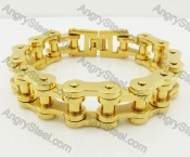 18mm wide Gold Plating Steel Bicycle Chain Bracelet KJB360028