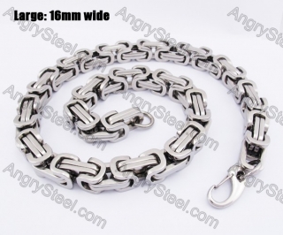 600mm long 16mm wide Large Steel Necklace KJN550809S