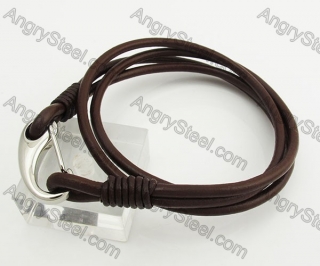 Stainless Steel Leather Bracelet KJB490001