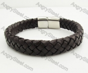 Stainless Steel Leather Bracelet KJB490005