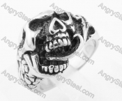 Stainless Steel Skull Ring KJR010331