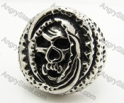 Stainless Steel Skull Ring KJR170037