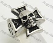 Stainless Steel Nazi Death Head Cross Ring KJR170040