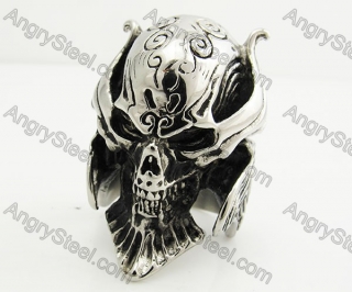 Stainless Steel Skull Ring KJR170042