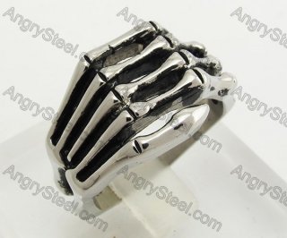 Stainless Steel Skeleton Hand Ring KJR170054