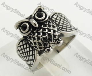 Stainless Steel Owl Ring KJR170059