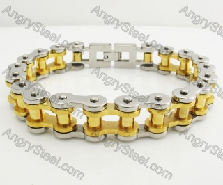 13mm wide Stainless Steel Bicycle Chain Bracelet KJB360037