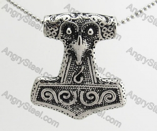 Stainless Steel Thors Hammer Pendant KJP560030