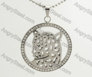 Stainless Steel Leopard Pendant KJP570068