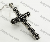 Stainless Steel Skull Cross Pendant KJP570086