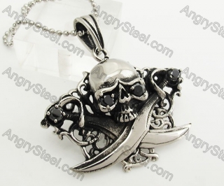 Stainless Steel Skull Pendant KJP570091