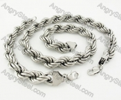 Steel Bracelet and Necklace Set KJS550805