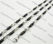 Steel Bracelet and Necklace Set KJS750043