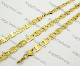 Steel Bracelet and Necklace Set KJS750047