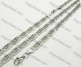 Steel Bracelet and Necklace Set KJS750049