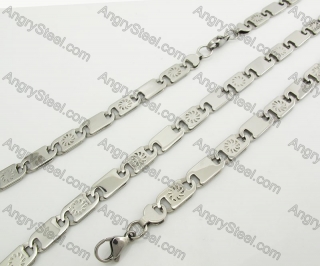 Steel Bracelet and Necklace Set KJS750050