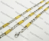 Steel Bracelet and Necklace Set KJS750052