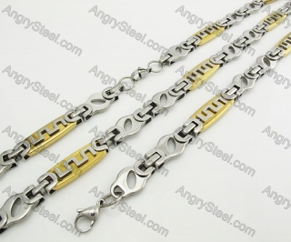 Steel Bracelet and Necklace Set KJS750053