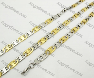 Steel Bracelet and Necklace Set KJS750057