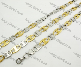 Steel Bracelet and Necklace Set KJS750060