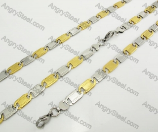 Steel Bracelet and Necklace Set KJS750062