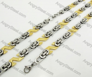 Steel Bracelet and Necklace Set KJS750065