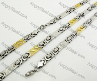 Steel Bracelet and Necklace Set KJS750067