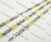 Steel Bracelet and Necklace Set KJS750068