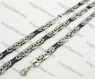 Steel Bracelet and Necklace Set KJS750069