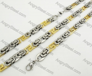 Steel Bracelet and Necklace Set KJS750071