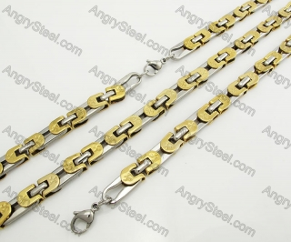 Steel Bracelet and Necklace Set KJS750073