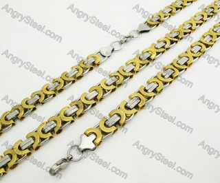 Steel Bracelet and Necklace Set KJS750074