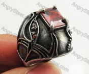 Stainless Steel Red Zircon Ring KJR350405