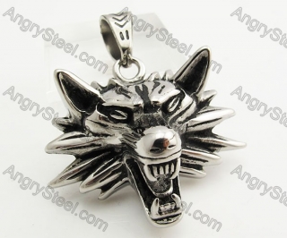 Stainless Steel Wolf Head Pendant KJP170777