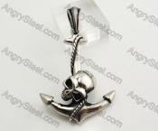 Stainless Steel Skull Anchor Pendant KJP170780