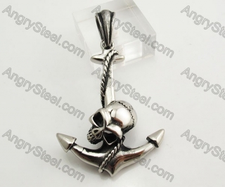 Stainless Steel Skull Anchor Pendant KJP170780