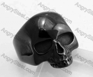 Black Stainless Steel Skull Ring KJR330192