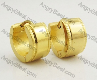 Gold Stainless Steel Earrings KJE051423