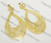 Gold Stainless Steel Earrings KJE051425