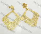 Gold Stainless Steel Earrings KJE051426