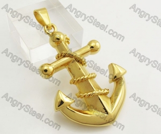 Gold Stainless Steel Anchor Pendant KJP051420