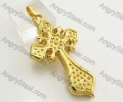 Gold Stainless Steel Cross Pendant KJP051422