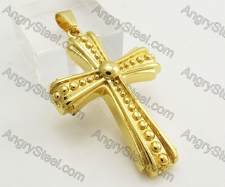 Gold Stainless Steel Cross Pendant KJP051426