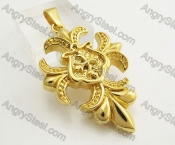 Gold Stainless Steel Cross Pendant KJP051428