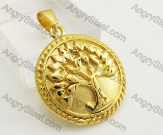 Gold Plating Tree of Life Pendant KJP051444