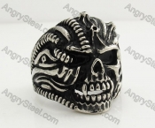 Stainless Steel Skull Ring KJR350415