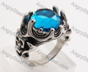 Stainless Steel Blue Stone Ring KJR350417