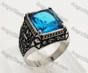 Stainless Steel Blue Stone Ring KJR350418